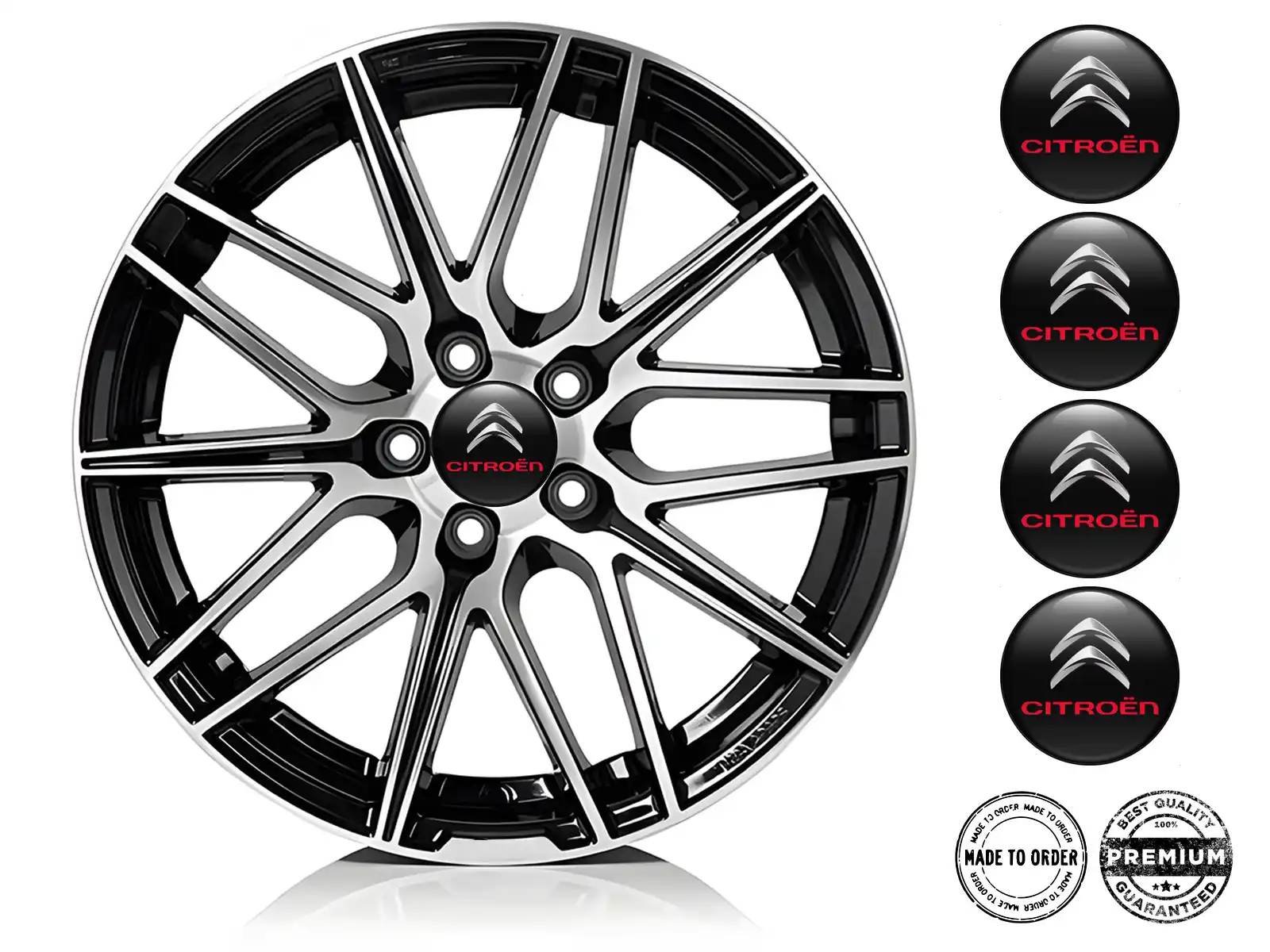 Citroen Wheel Emblems Style High-Quality Dome Labels